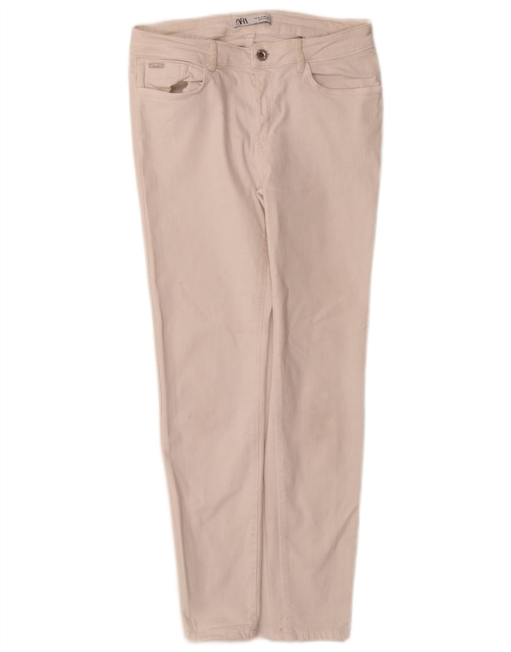 Blugi slim dama Zara EU 40 Medium W30 L28 Bumbac alb