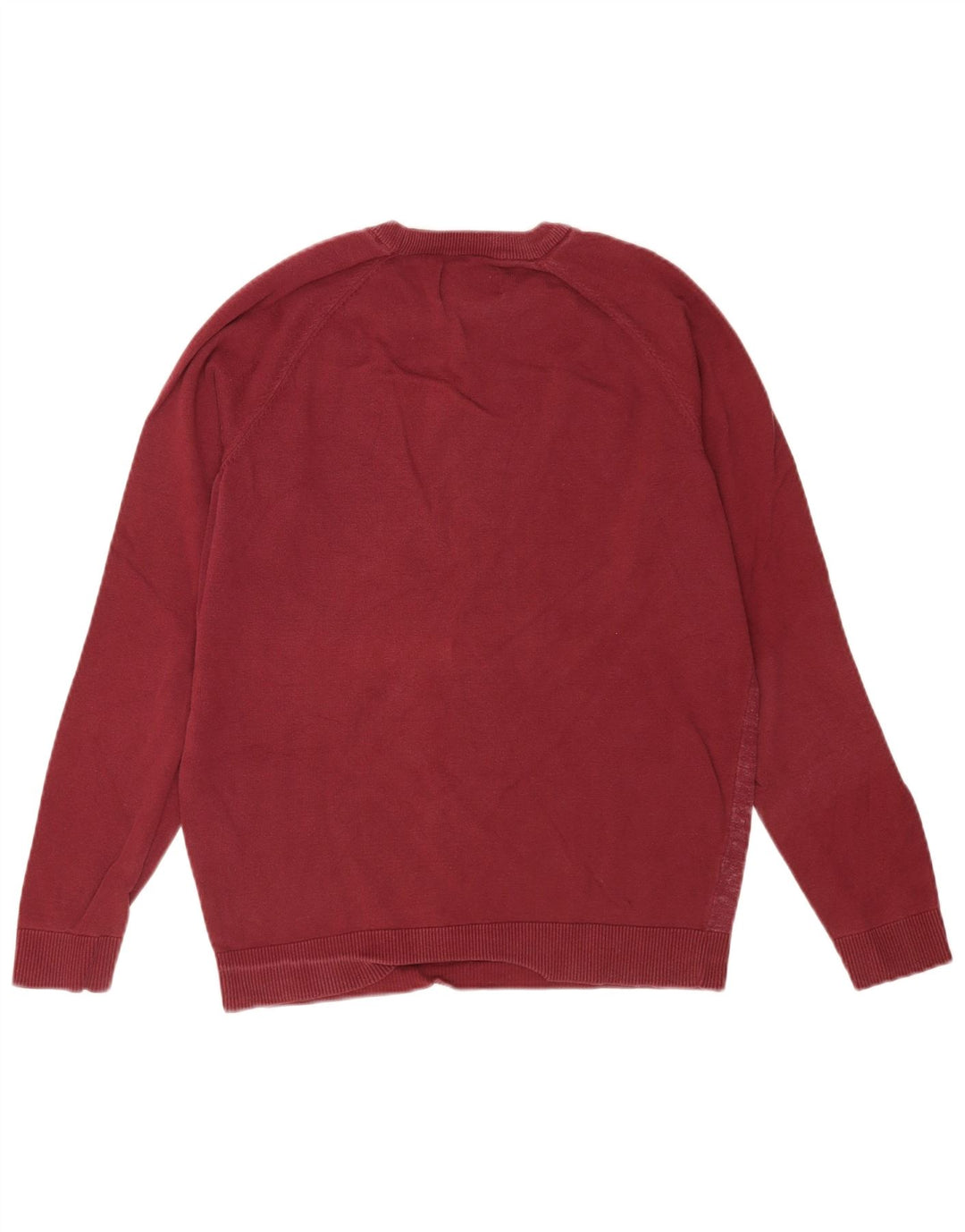 Pulover Jack & Jones pentru bărbați cu gât roșu, bumbac cu pete roșu mediu