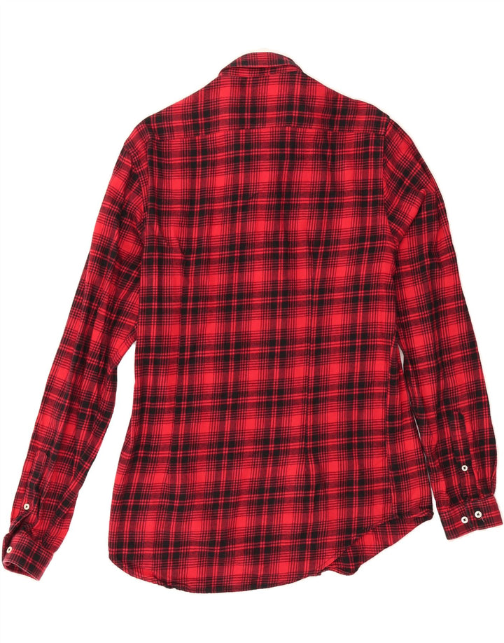 ZARA Mens Slim Fit Flannel Shirt Large Red Check Vintage Zara and Second-Hand Zara from Messina Hembry 