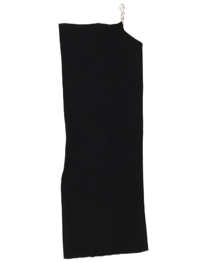 Rochie pentru femei Zara cu un umăr UK 10 Mic Negru Viscoză