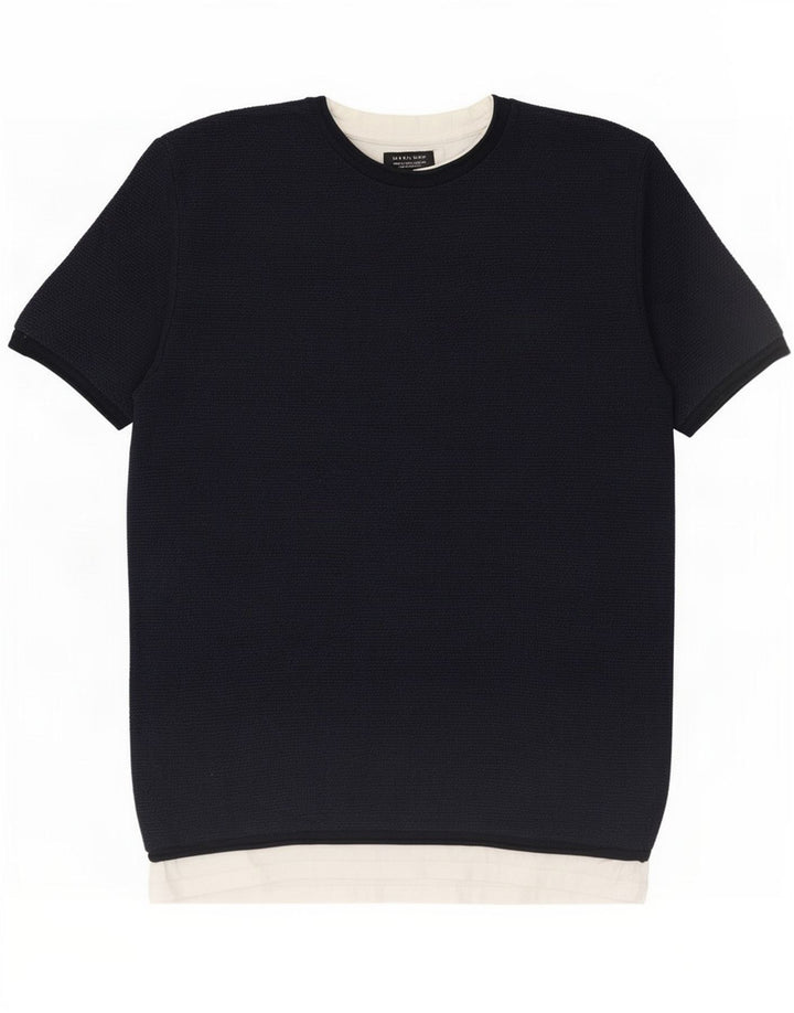 Tricou pentru bărbați Zara Top mare, bleumarin, color block