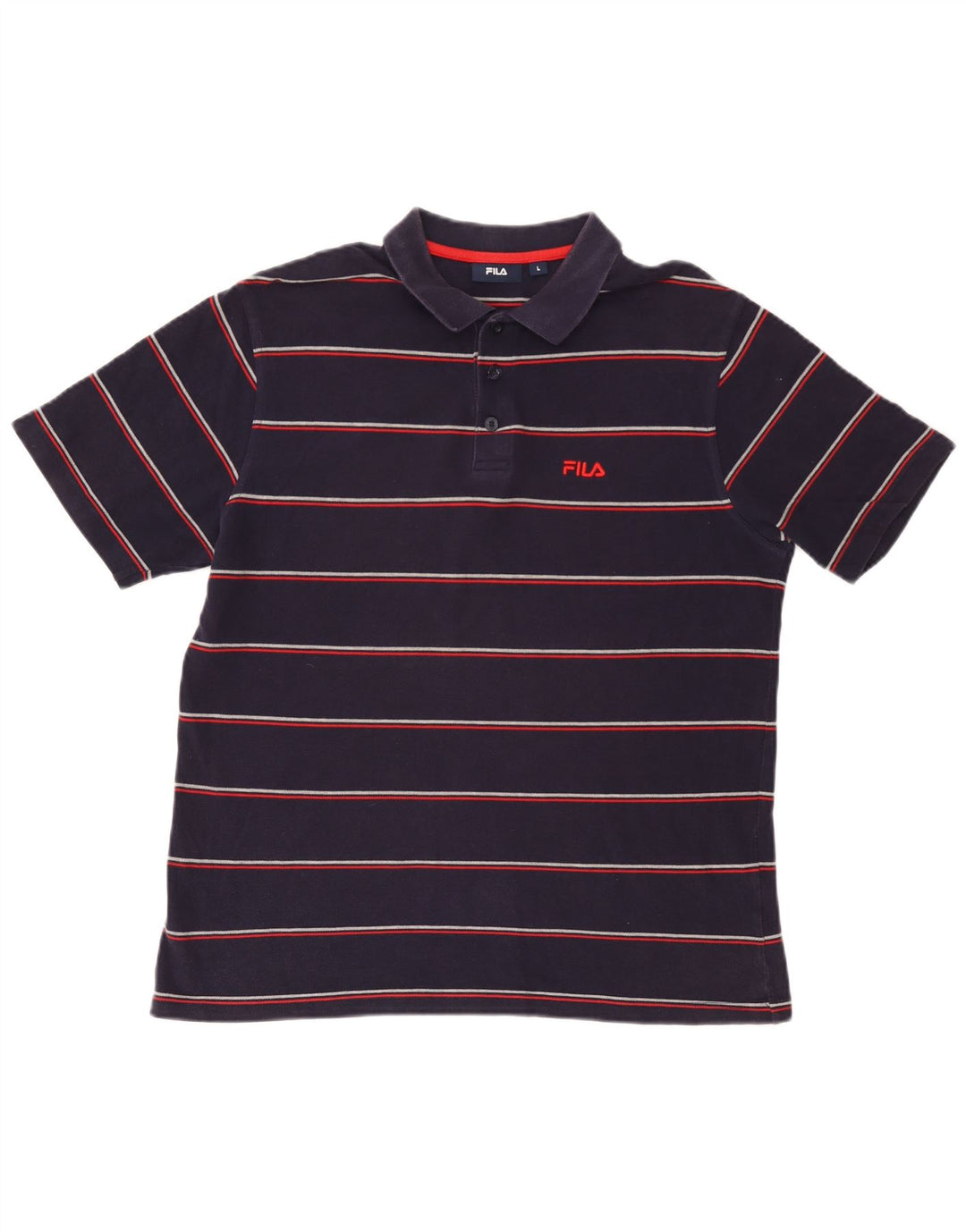 Tricou polo Fila pentru bărbați, mare, albastru, bumbac cu dungi