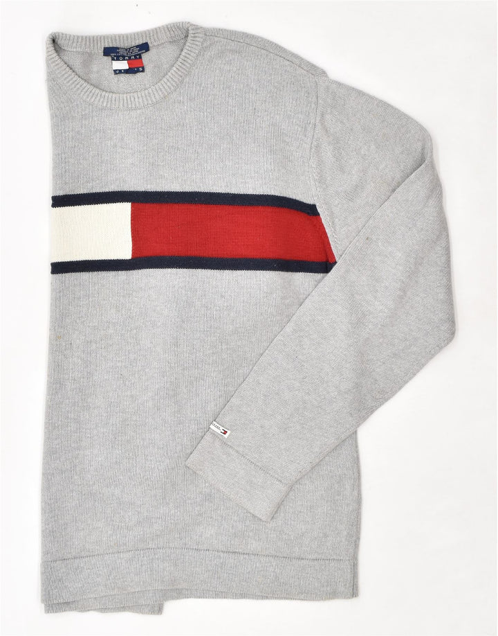 TOMMY HILFIGER Hanorac grafic pentru bărbați Pulover mare bumbac gri