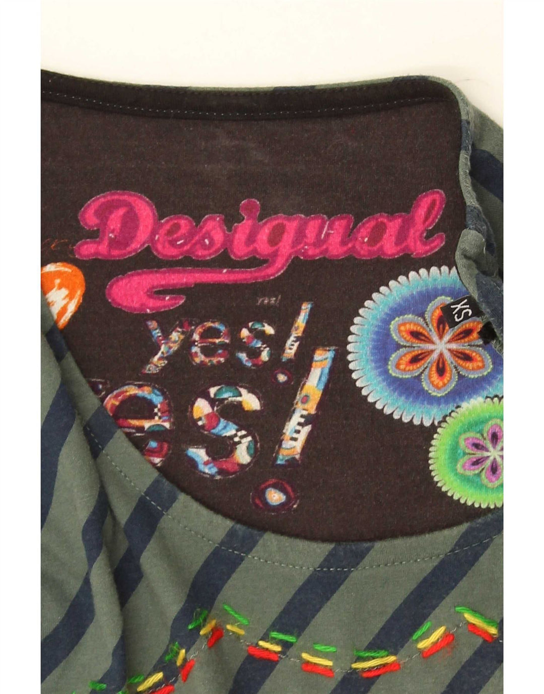 Top cu tunică cu mânecă lungă pentru femei Desigual UK 6 XS, multicolor, patchwork