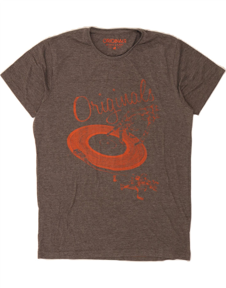 JACK & JONES Mens Graphic T-Shirt Top Large Grey Polyester Vintage Jack & Jones and Second-Hand Jack & Jones from Messina Hembry 