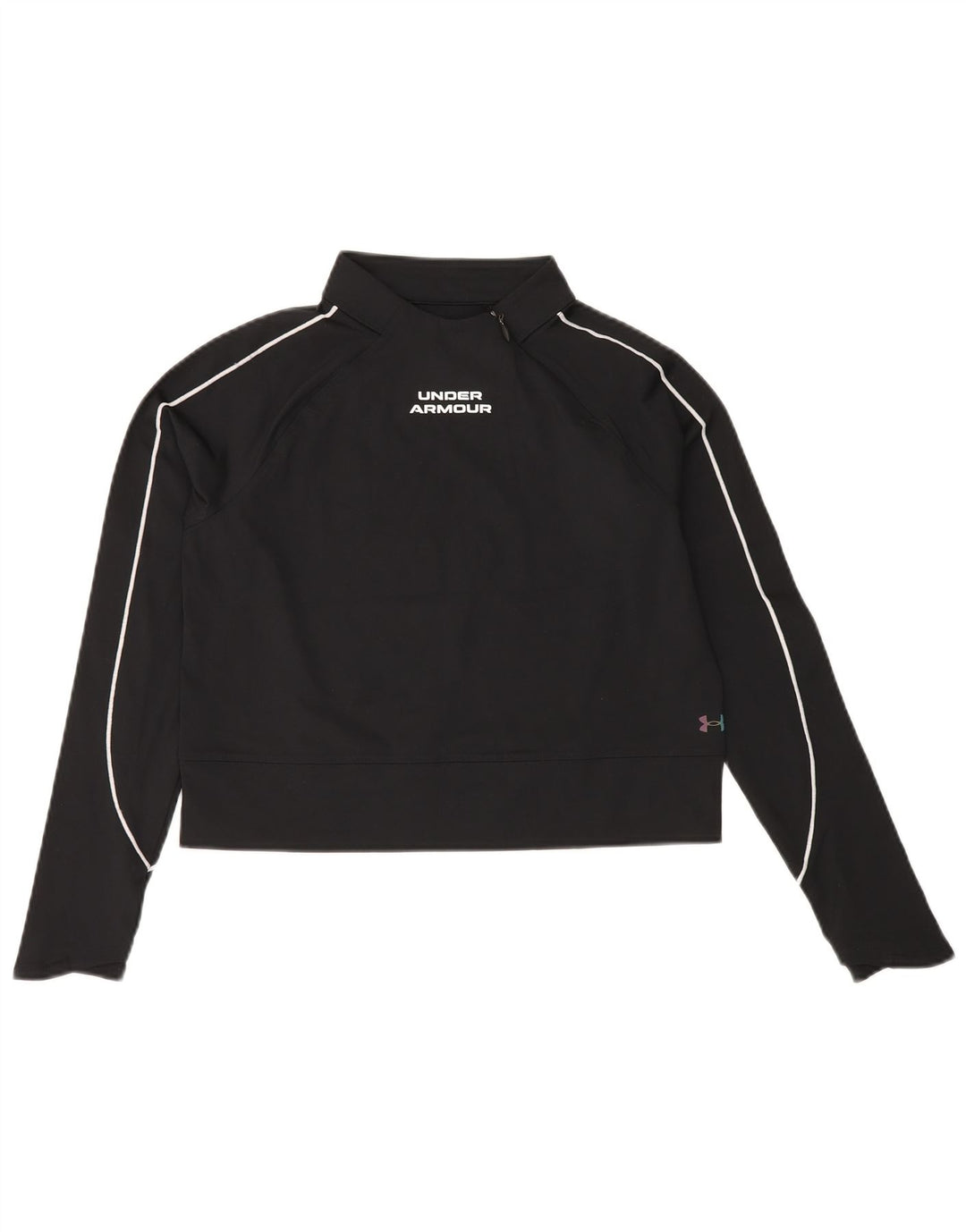 UNDER ARMOUR Cold Gear Crop Hanorac Jumper UK 10 Mic Negru