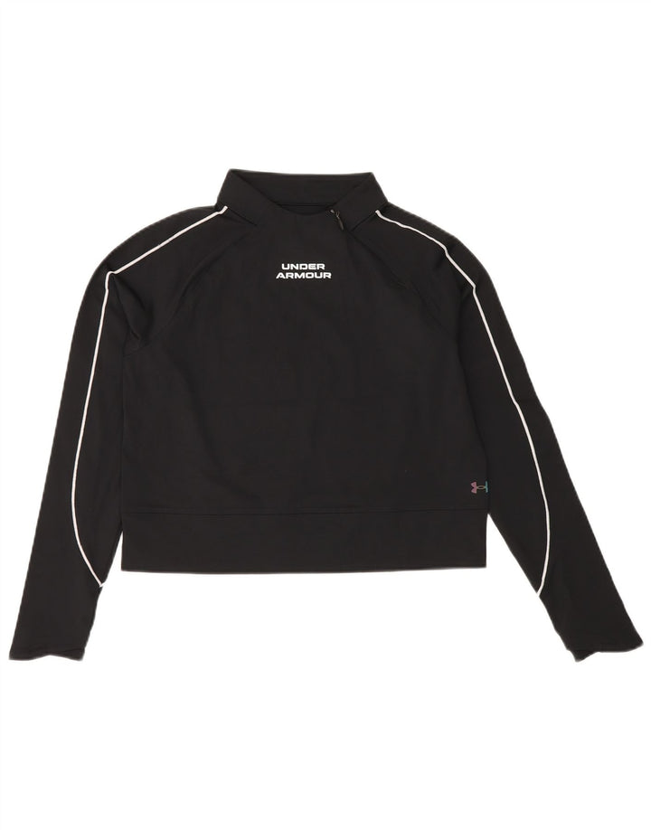 UNDER ARMOUR Cold Gear Crop Hanorac Jumper UK 10 Mic Negru