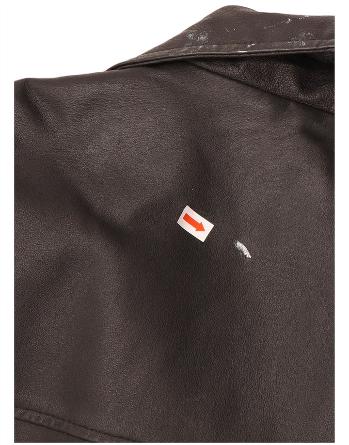 Jachetă de piele pentru bărbați Angelo Litrico UK 42 XL, piele neagră