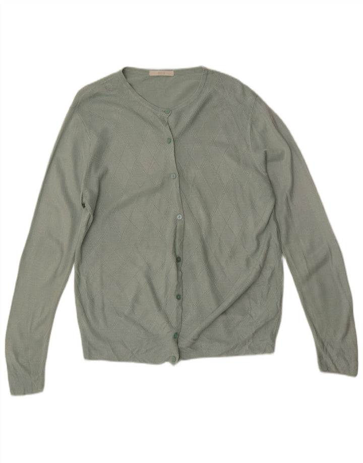 Pulover cardigan pentru femei Marks & Spencer UK 16 Large Green Argyle/Diamond