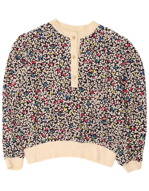 Bluză vintage pentru femei cu mânecă lungă, UK 18 XL, multicoloră, florală