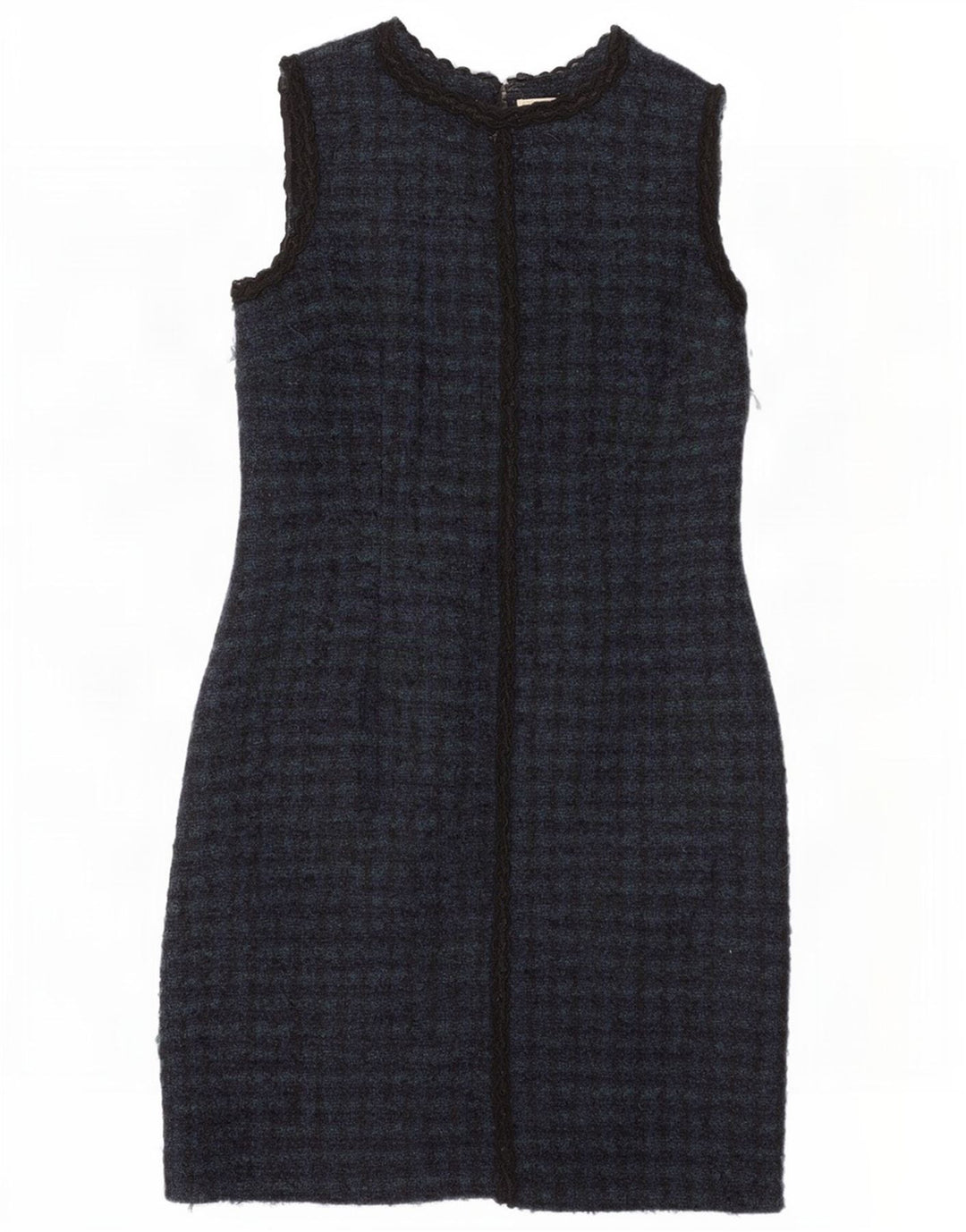 Rochie pentru femei Brora, fără mâneci, UK 14, lână mare bleumarin cu picior de gală