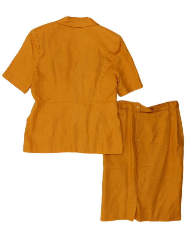 Set de fuste vintage pentru femei cu mâneci scurte, 2 nasturi, IT 46 Large W30 Yellow