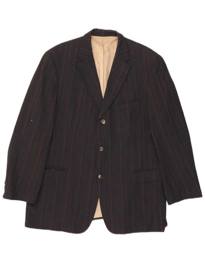 Blazer pentru bărbați Hugo Boss cu 3 nasturi IT 40 Lână mare cu dungi gri