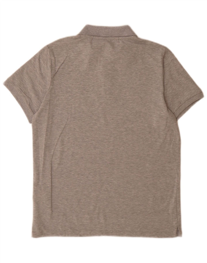 Tricou polo cu grafică Karl Lagerfeld pentru bărbați, bumbac cu pete gri mediu