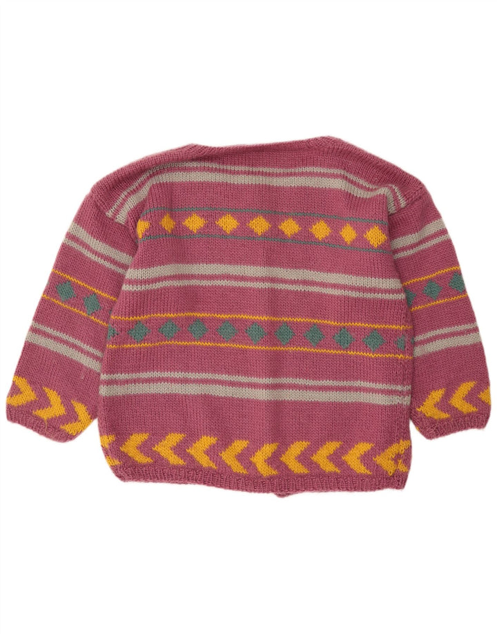 Pulover cardigan VINTAGE pentru femei UK 18 XL Mov cu dungi