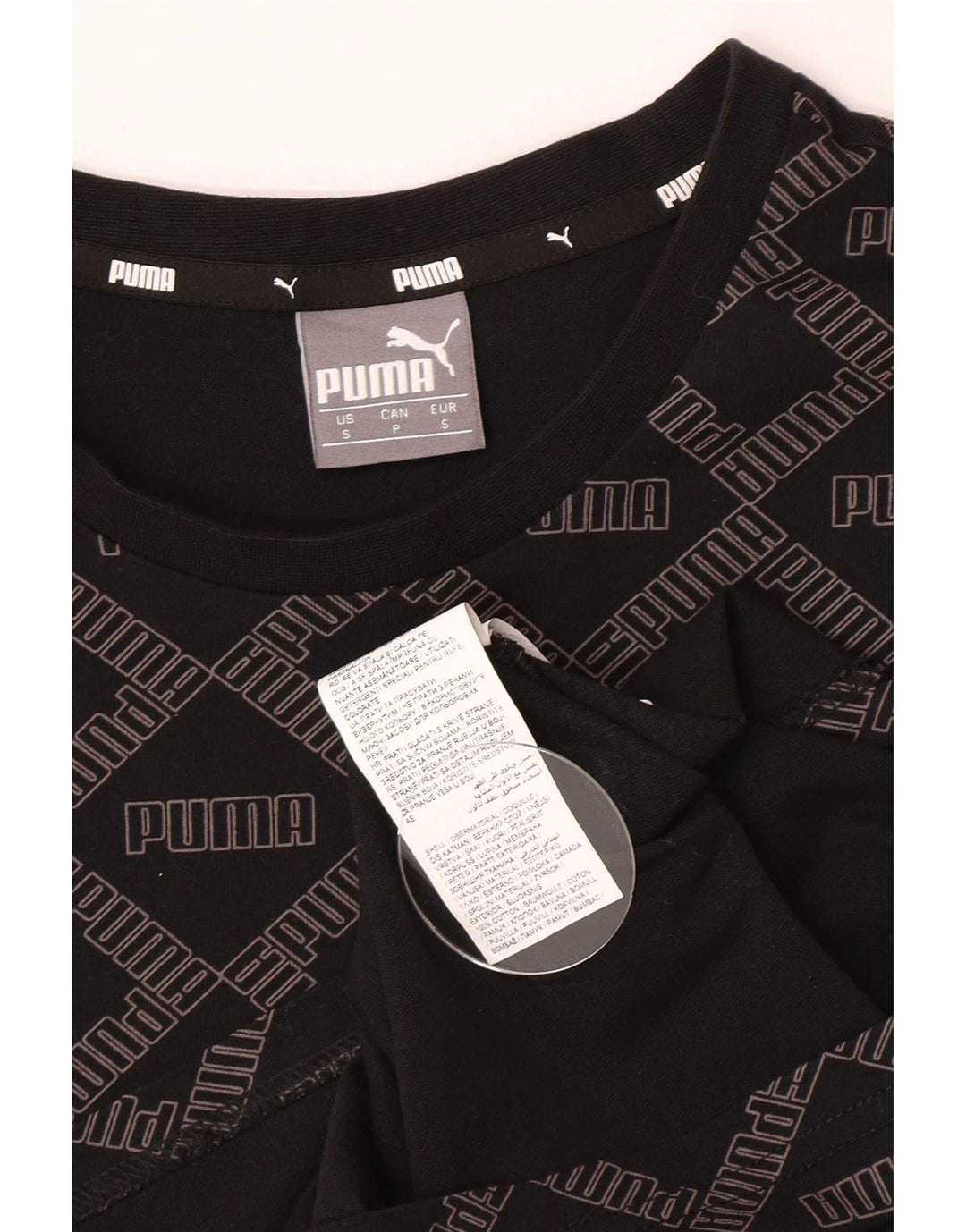 Tricou grafic Puma pentru bărbați Top mic, negru, bumbac