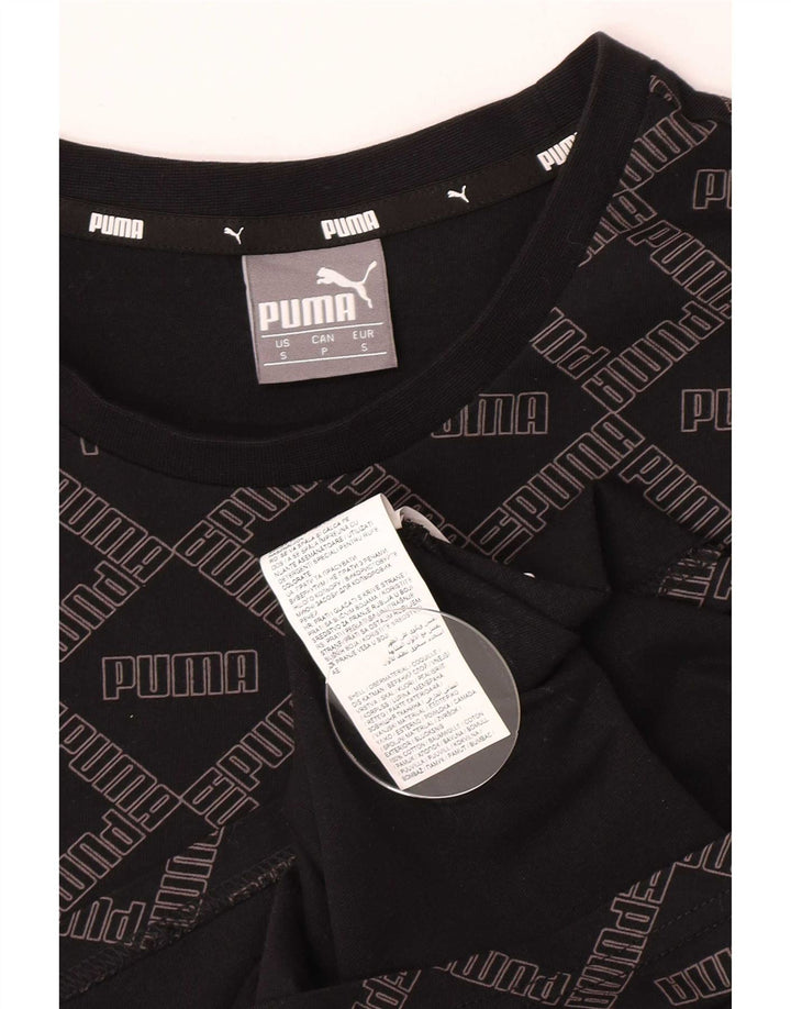 Tricou grafic Puma pentru bărbați Top mic, negru, bumbac