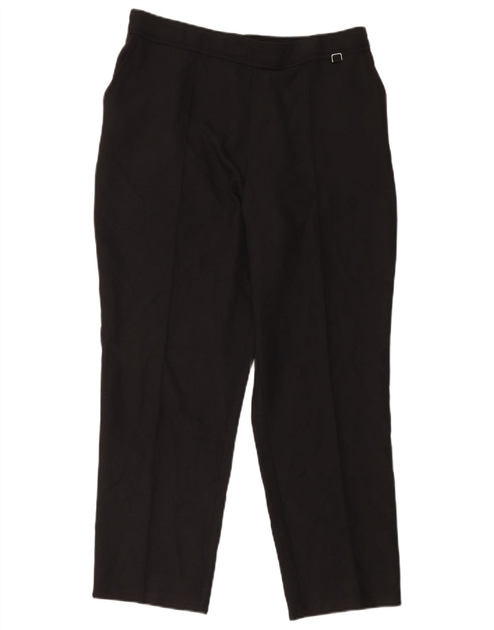 Pantaloni tăiați pentru femei Marks & Spencer UK 14 Large W34 L24 Poliester negru