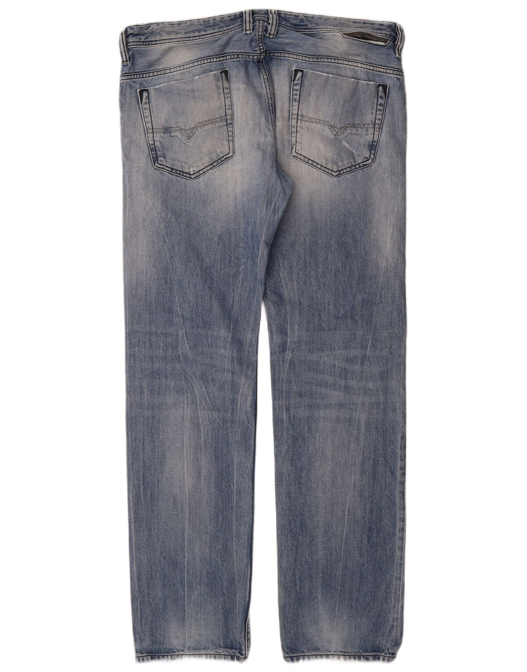 Blugi Distressed drepte pentru bărbați Diesel W36 L34 Bumbac albastru