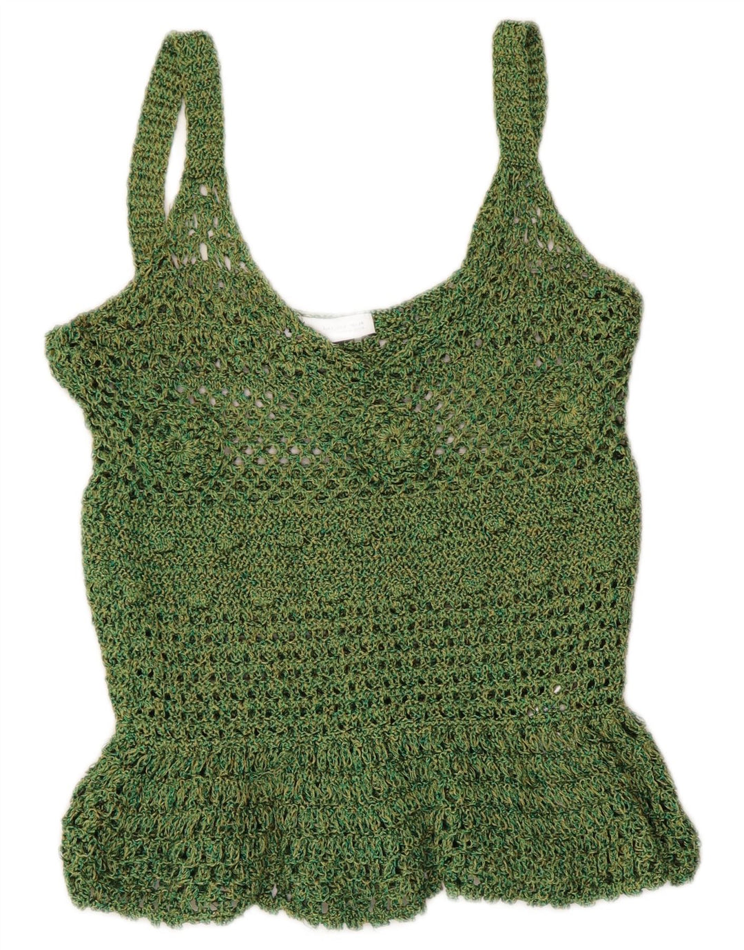 Top cu croșetat Zara pentru femei UK 8 Small Green Poliester