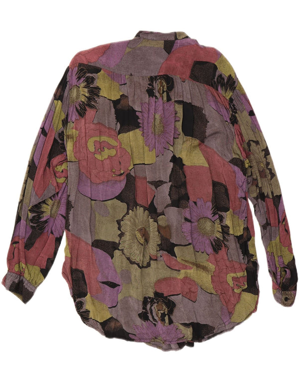 Bluză cămașă cu paragate VINTAGE pentru femei EU 36/38 Medium Multicolor Floral