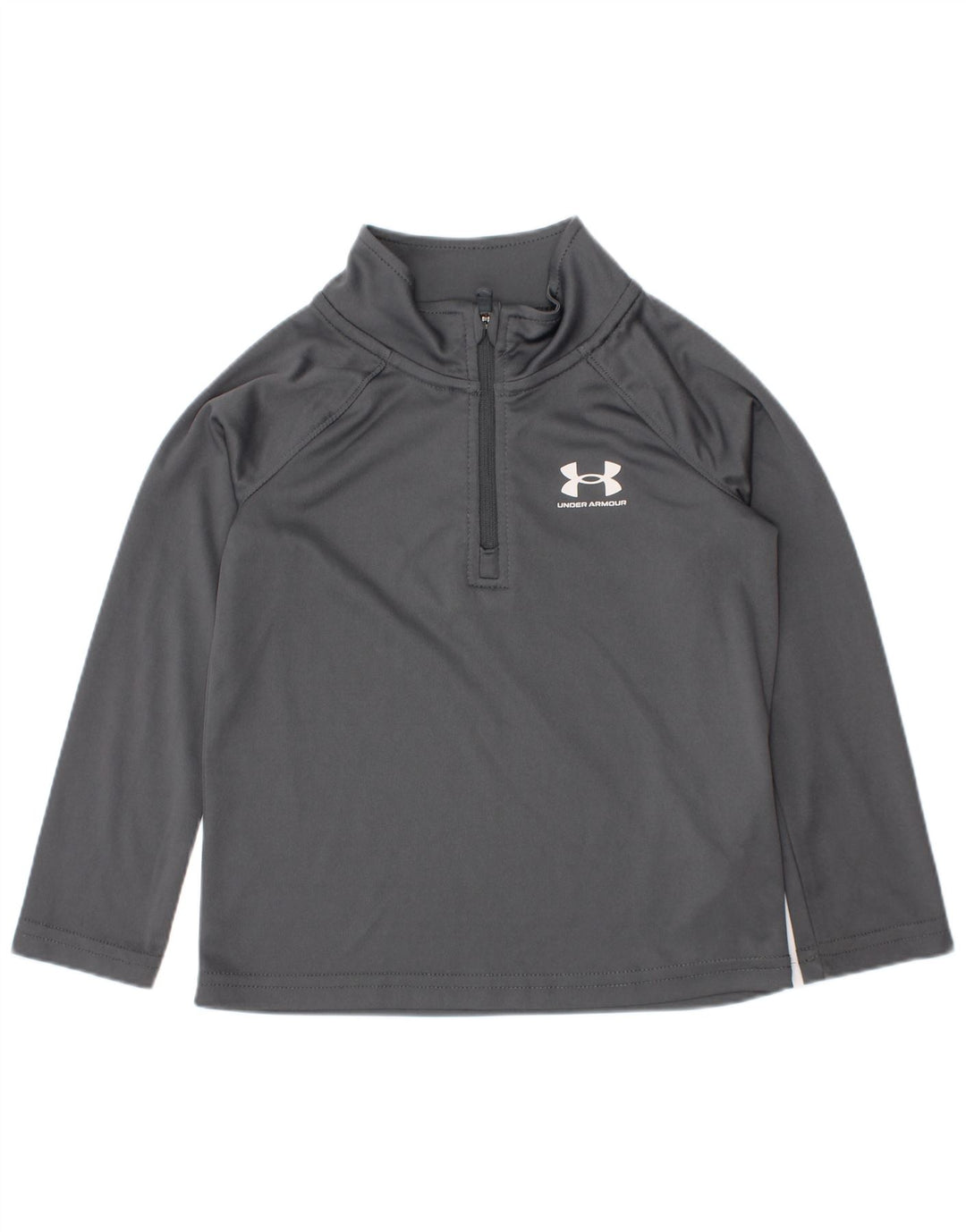 Tricou Under Armour pentru băieți, cu fermoar și gât, pulover, 2-3 ani, poliester gri