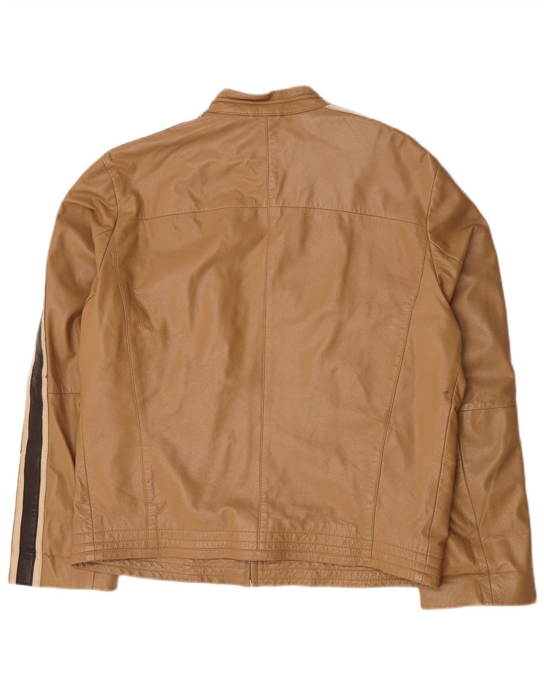 Geacă de piele vintage pentru bărbați IT 54 XL din piele bej color bloc