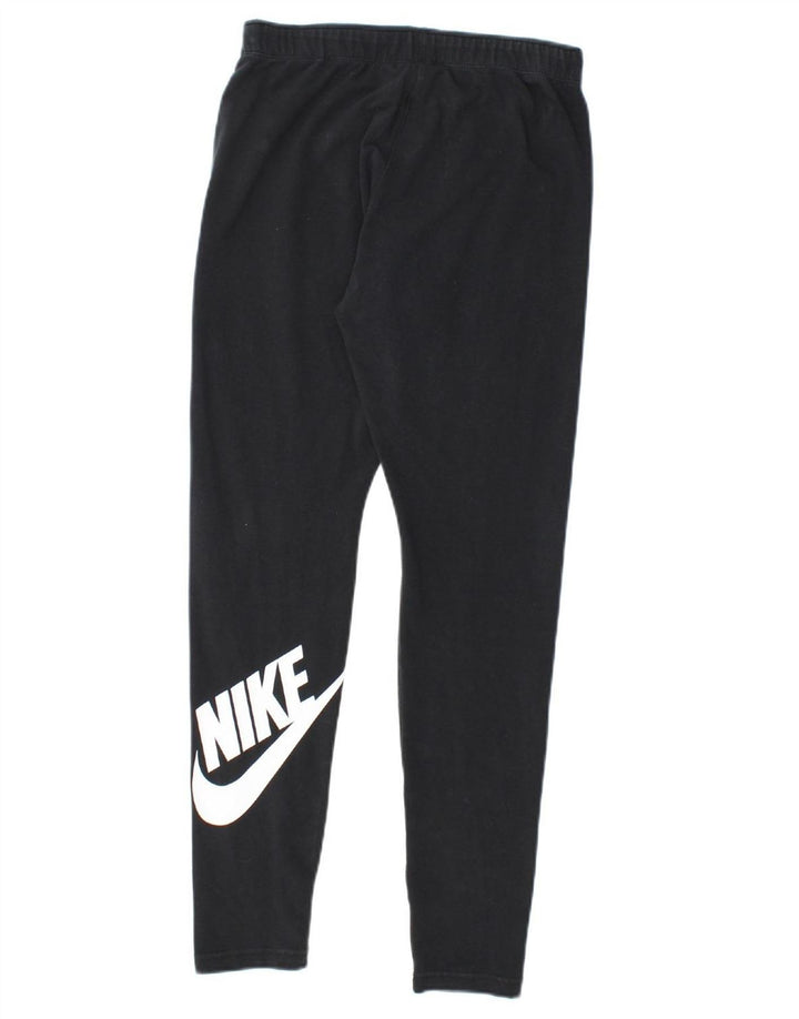 NIKE Womens Graphic Leggings UK 12 Medium  Black