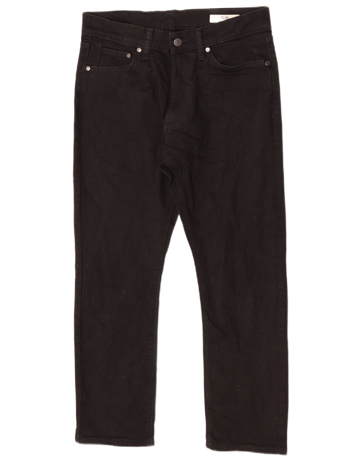 Blugi slim pentru bărbați Marks & Spencer W30 L27 bumbac negru