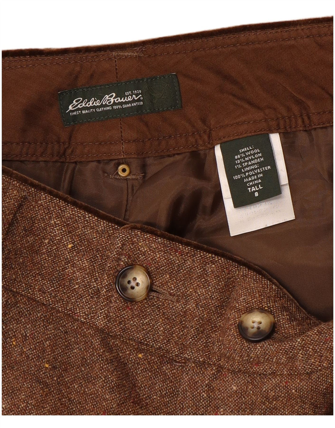 EDDIE BAUER Pantaloni chino înalți pentru femei US 8 Medium W32 L35 maro pete