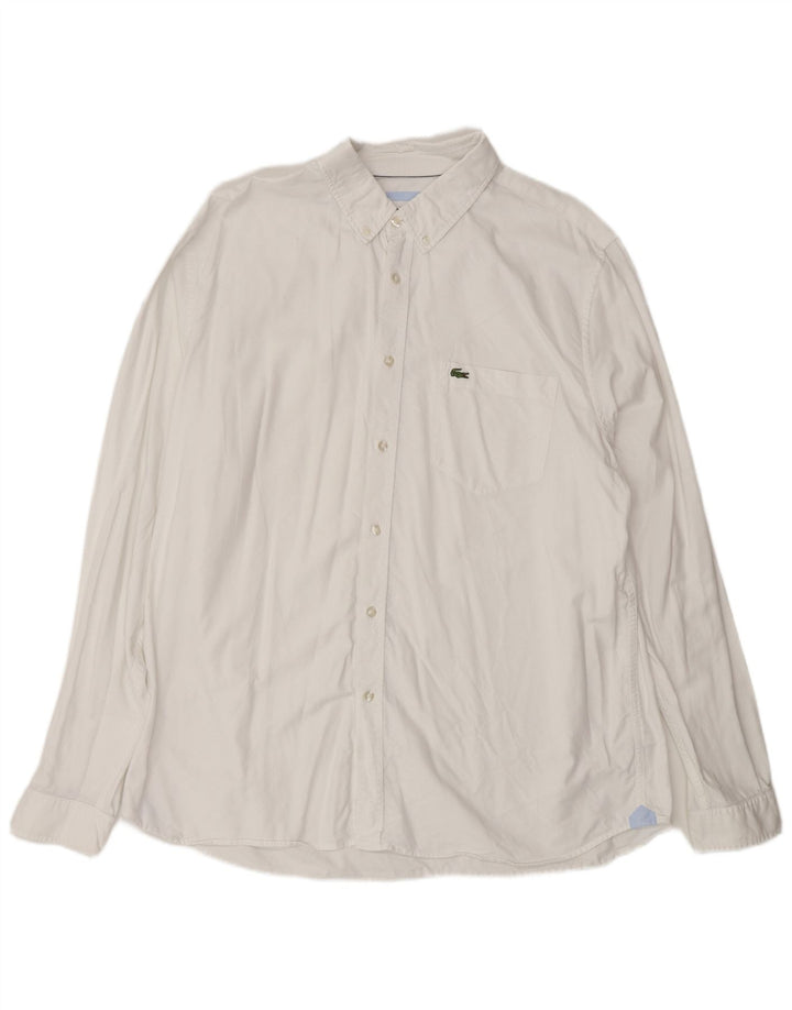 Cămașă pentru bărbați Lacoste Regular Fit Mărimea 44 XL Bumbac alb