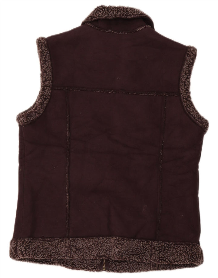Gilet Sherpa pentru femei Marks & Spencer UK 12 Medium Burgundy Poliester