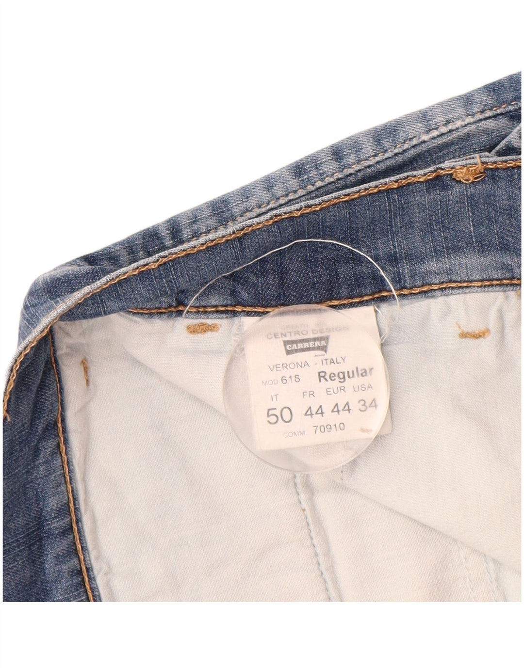 CARRERA Pantaloni scurți cargo din denim pentru bărbați W34, bumbac albastru mare