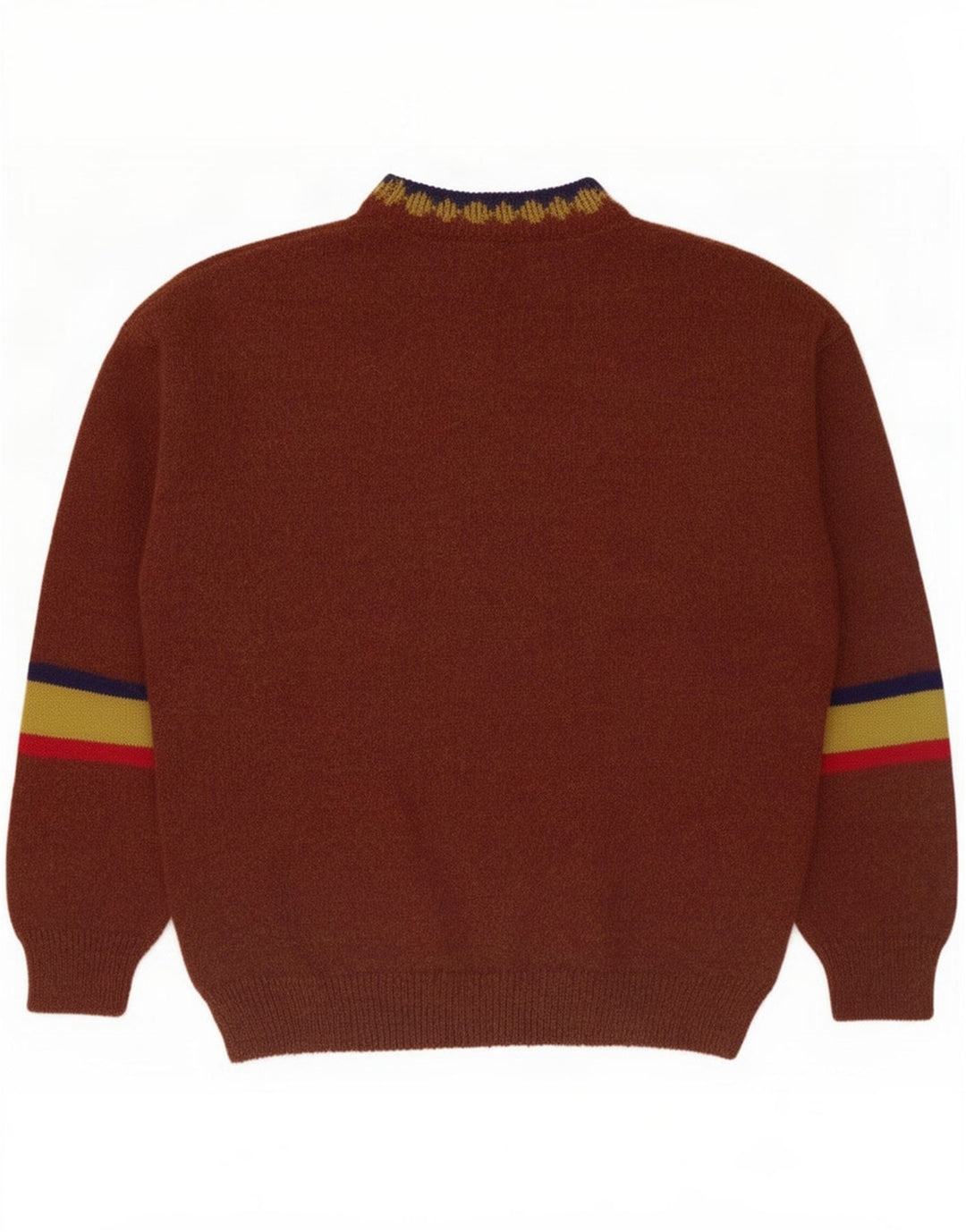 Pulover vintage pentru bărbați cu gât țestoasă, mare, maro, Argyle/Diamond