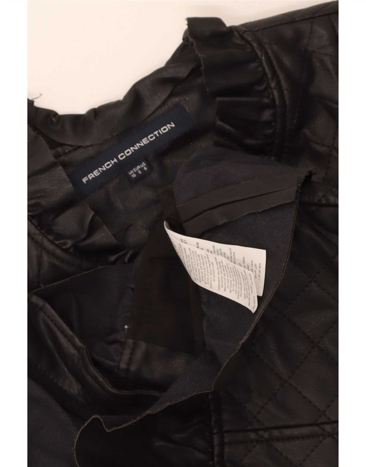 Jachetă matlasată din piele artificială pentru femei French Connection UK 10 Small Black