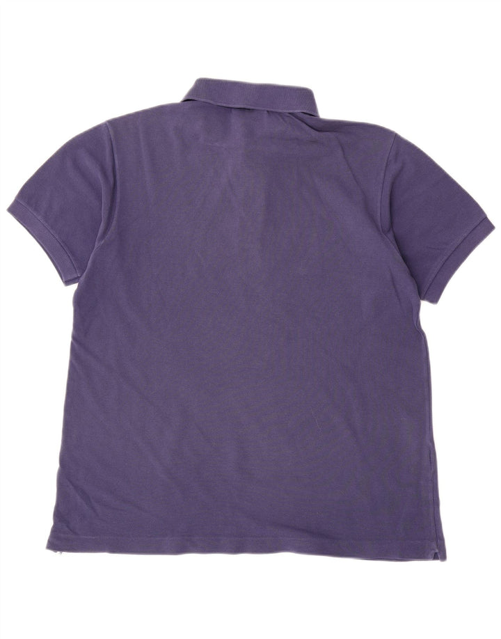 Tricou polo Lacoste pentru bărbați, mărime 4, bumbac albastru bleumarin mediu