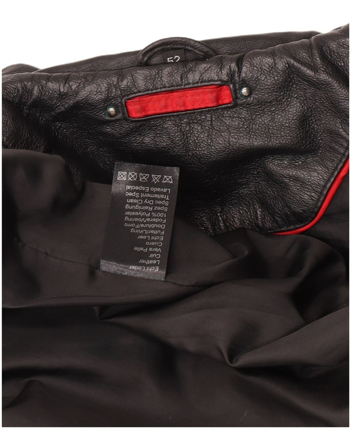 Geacă din piele vintage pentru bărbați IT 52 XL din piele neagră