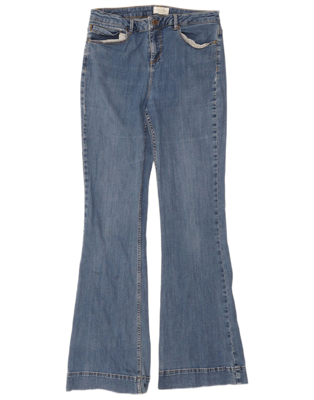 Blugi evazați pentru femei Monsoon UK 12 Medium L30 L31 Bumbac albastru