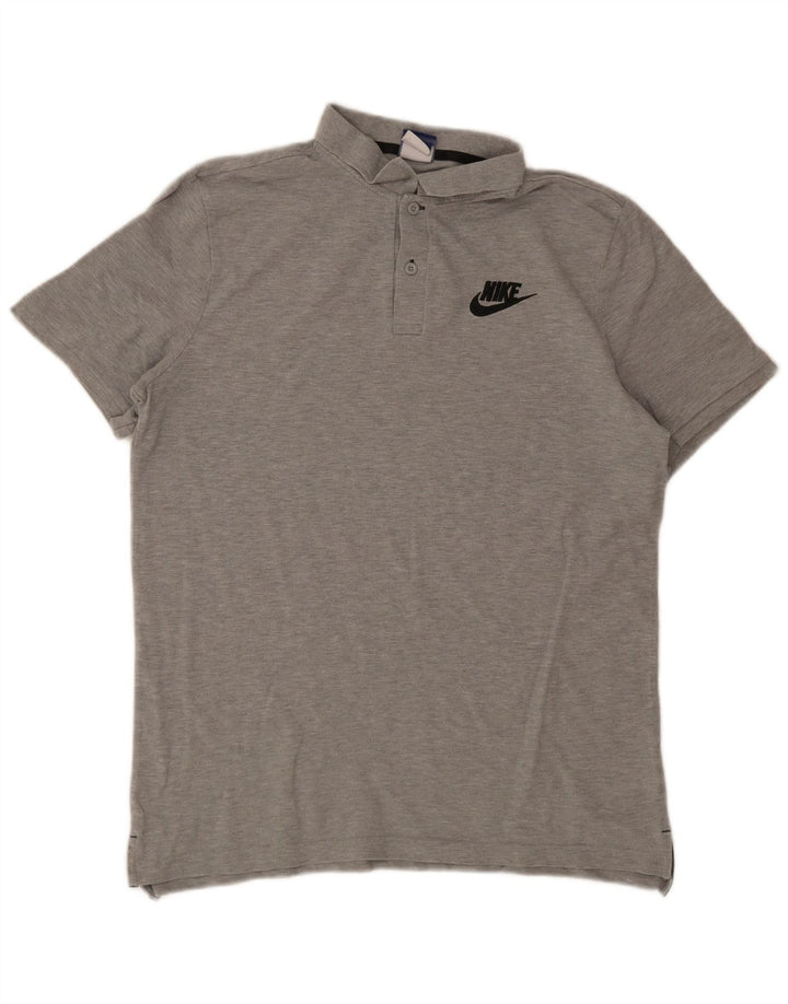 Tricou polo Nike pentru bărbați, mare, gri bumbac pete