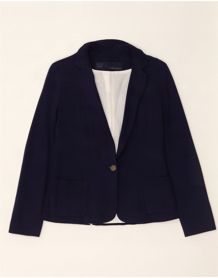 Sacou blazer pentru femei Zara, cu 1 nasture, UK 10 Mic, bleumarin