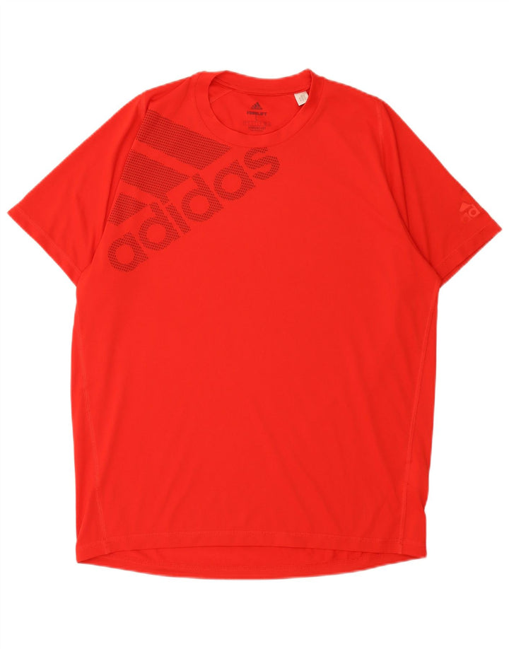 Tricou cu grafic Aeroready Adidas pentru bărbați Top mare poliester roșu