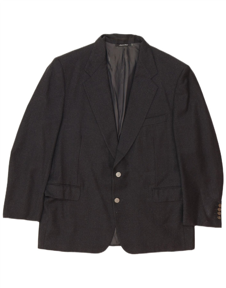 Jachetă blazer Yves Saint Laurent pentru bărbați, cu 2 nasturi, IT 56 3XL, lână gri, clasică