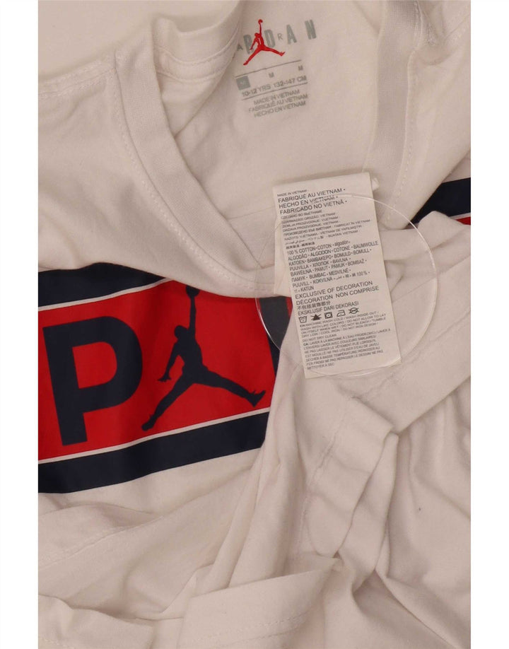 Tricou grafic Jordan pentru băieți Top 10-11 ani alb mediu