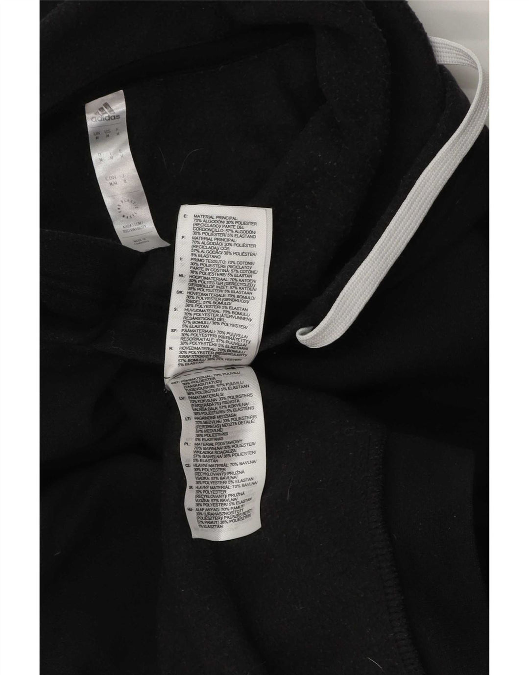 Pulover Adidas pentru bărbați, bumbac mediu negru
