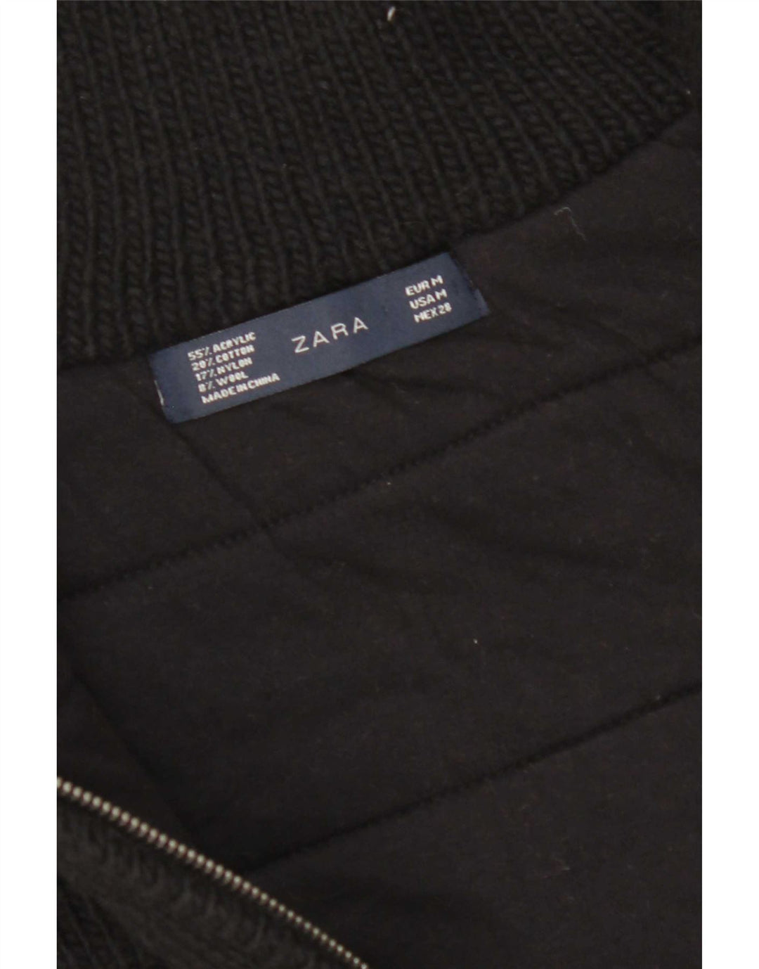 Gilet tricot pentru femei Zara UK 14 Medium Black Acrylic