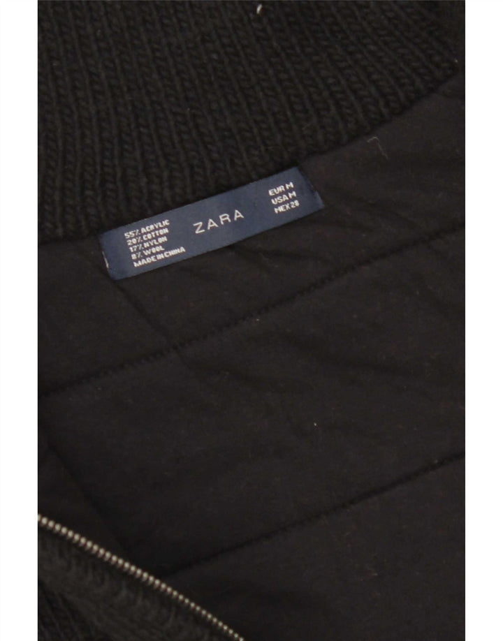 Gilet tricot pentru femei Zara UK 14 Medium Black Acrylic