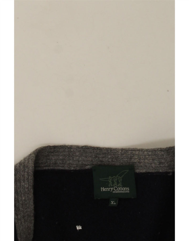 HENRY COTTONS Pulover cardigan pentru bărbați, XL, bleumarin, color block