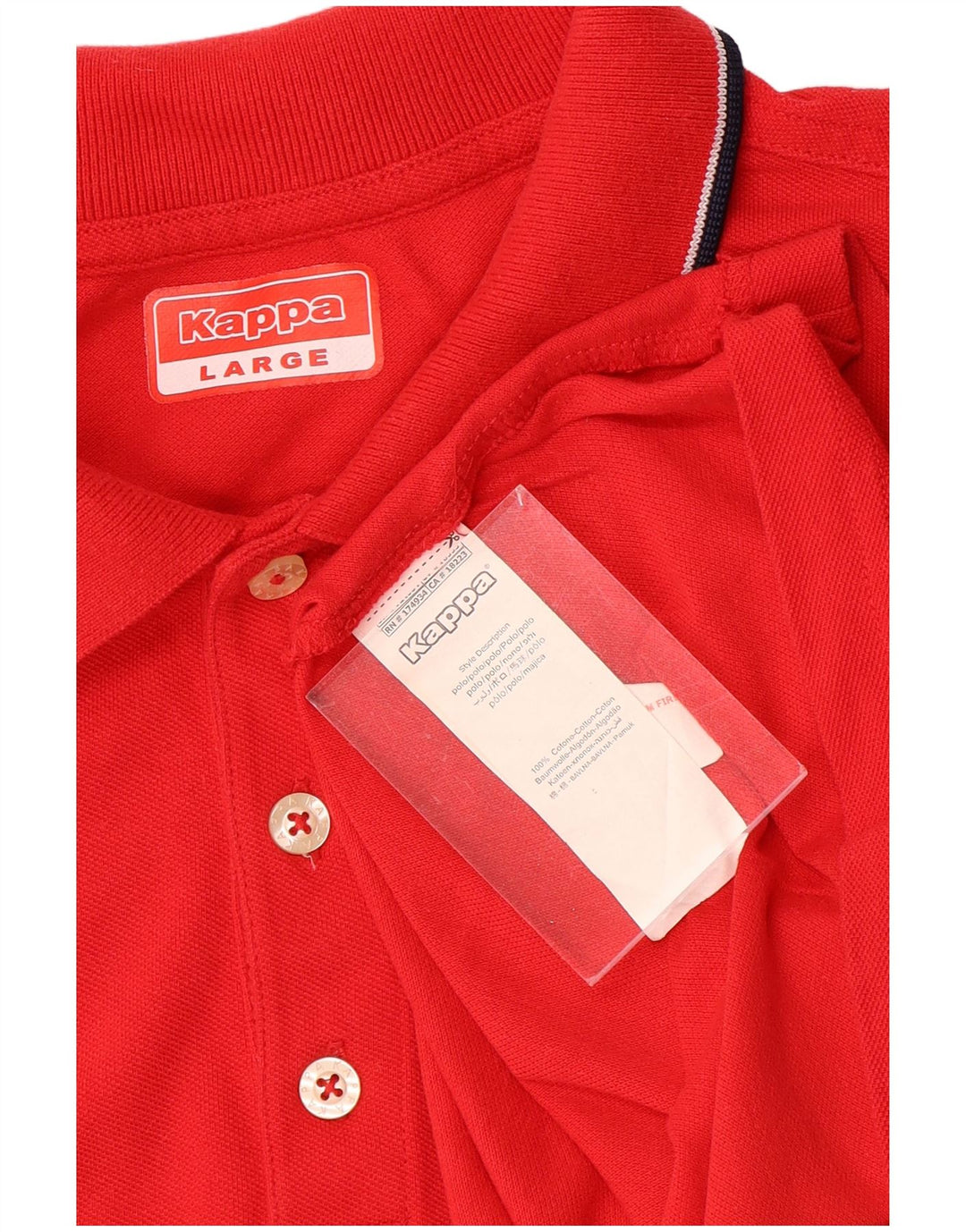 Cămașă polo KAPPA pentru bărbați, bumbac roșu mare