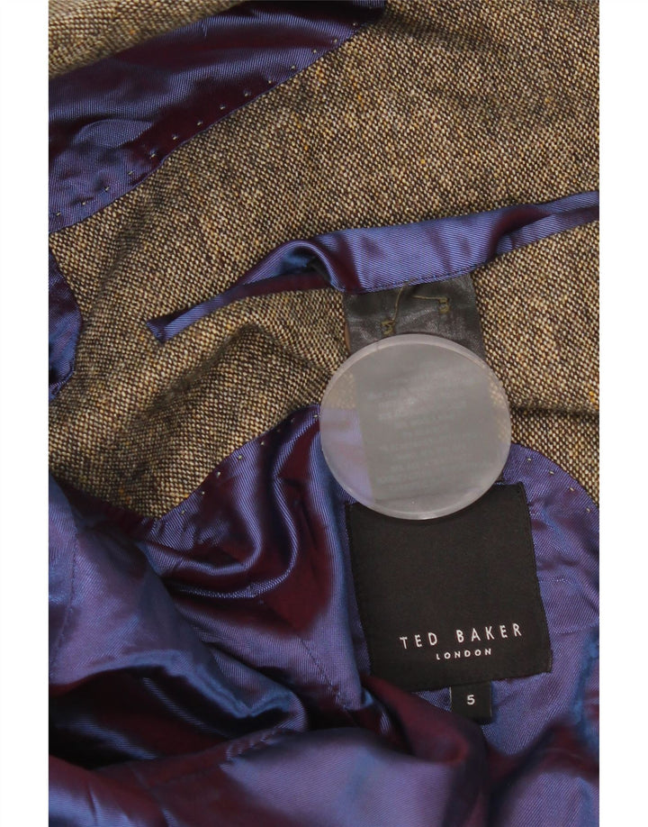 Jachetă Ted Baker pentru bărbați, cu 2 nasturi, Mărimea 5 XL Poliester maro