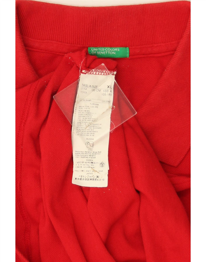 BENETTON tricou polo pentru bărbați XL bumbac roșu